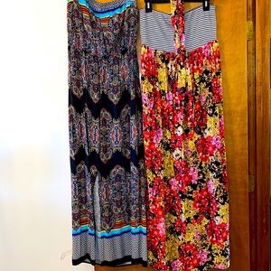 Two tube top style maxi dresses.